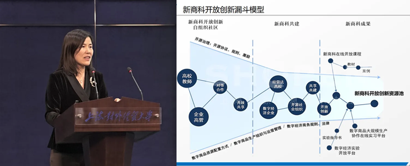 3 上海对外经贸大学齐佳音教授作"新商科开放创新联合体"主题报告